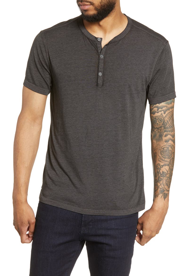 Regular Fit Henley T-Shirt, Main, color, CHARCOAL