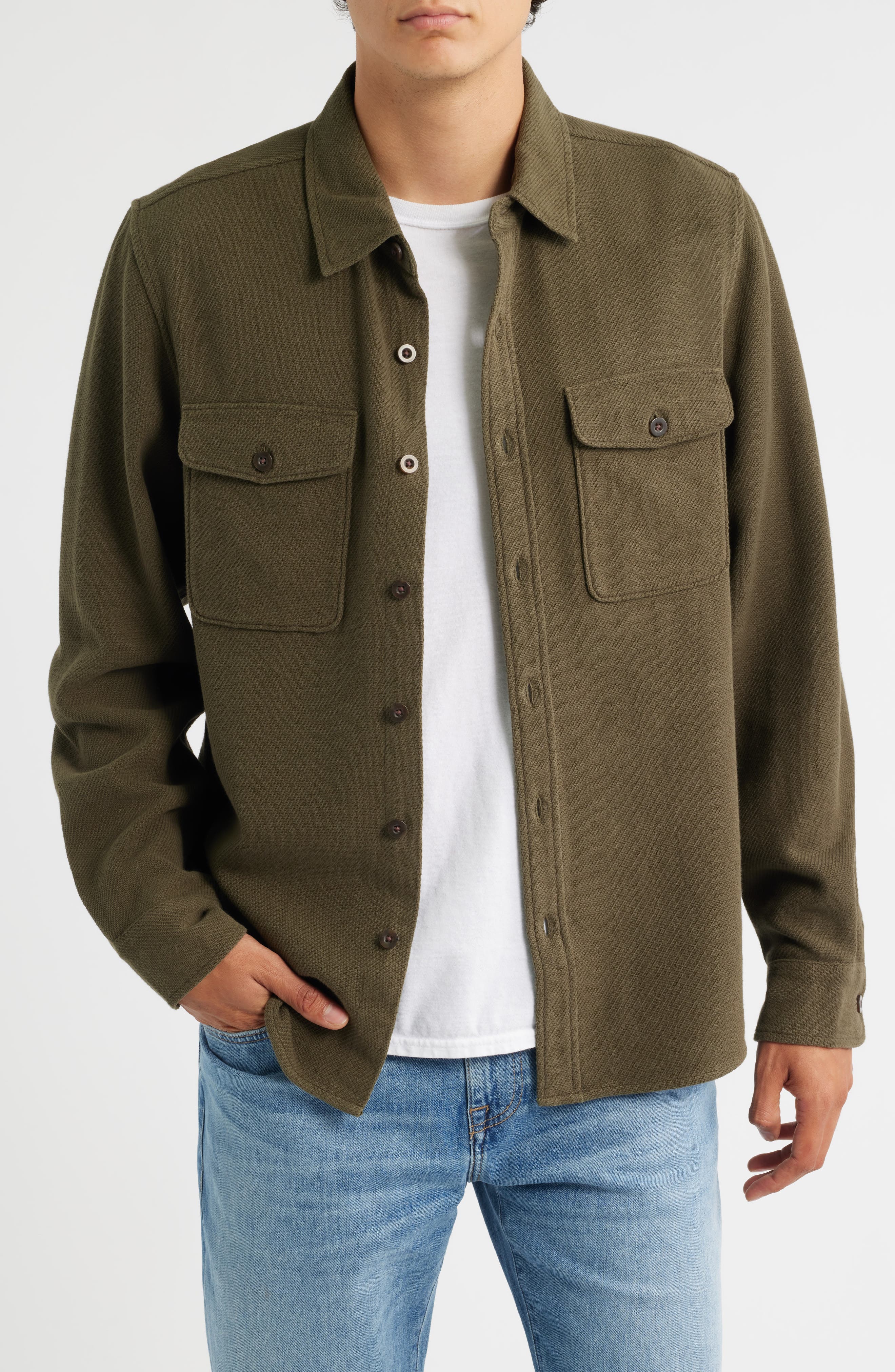 Treasure & Bond Texture Twill Button-Up Shirt