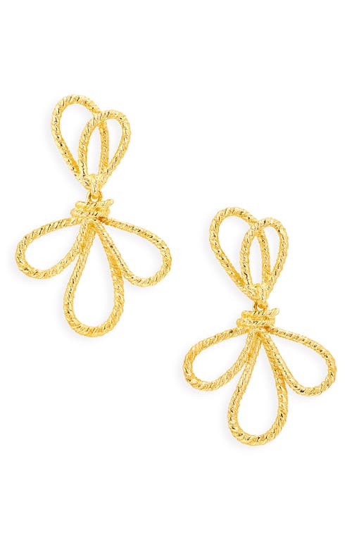 Kenneth Jay Lane Oversized Bow Drop Earrings In Gold