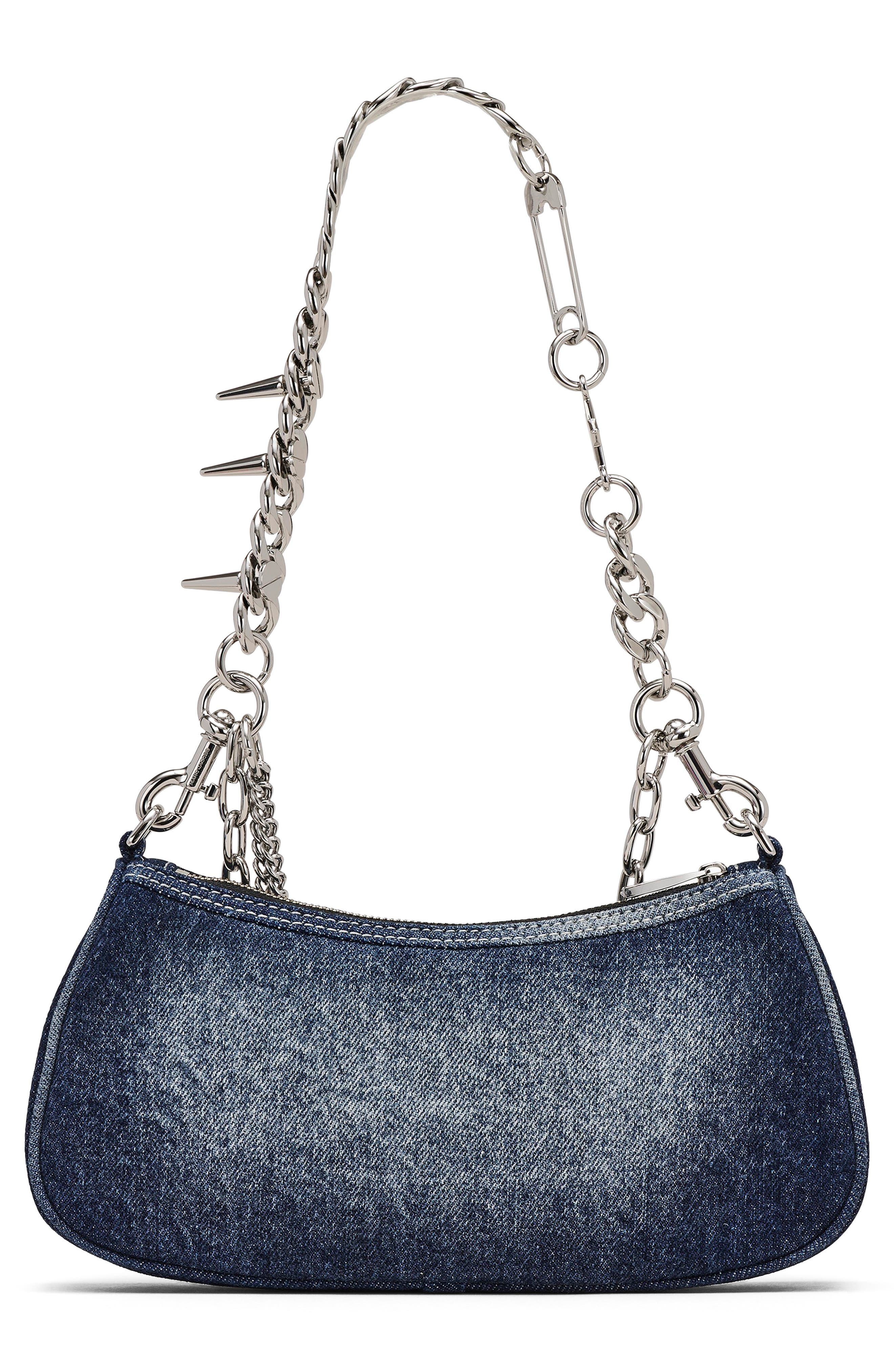 Marc Jacobs The Faded Denim Charm Shoulder Bag, Alternate, color, Faded Vintage Indigo