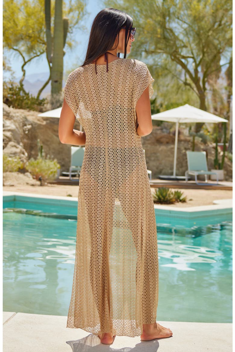 Metallic Sheer Cover-Up, Alternate, color, GOLD