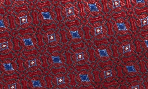 Canali Medallion Silk Tie In Bright Red