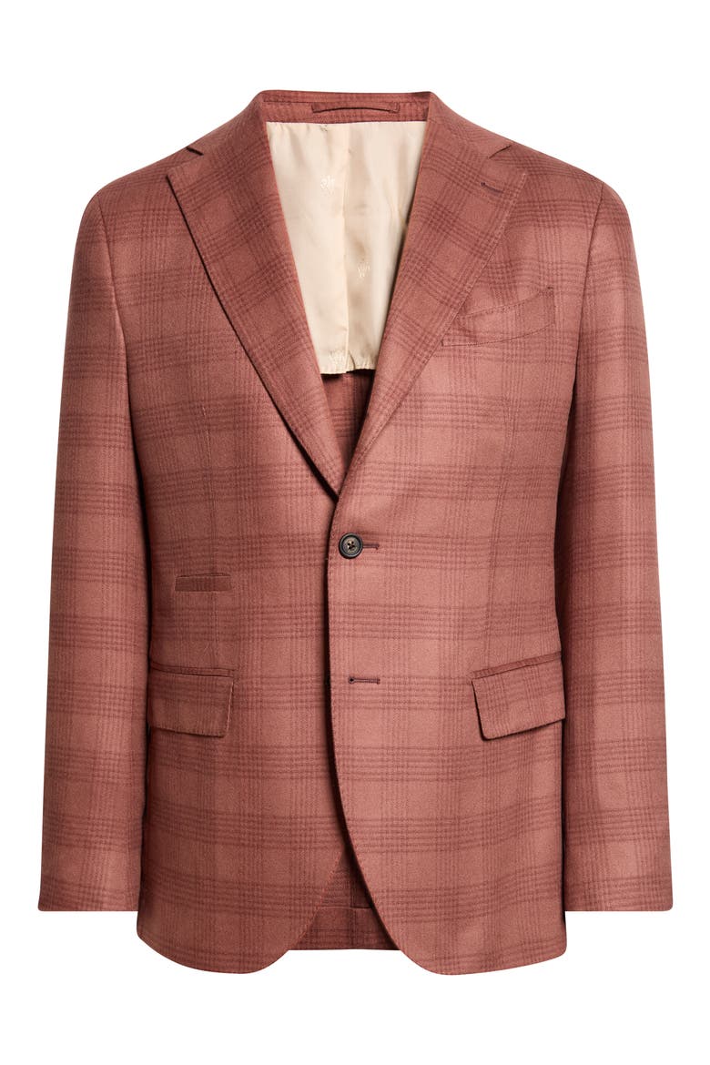 Plaid Cashmere & Silk Sport Coat, Alternate, color, 105 AMBER