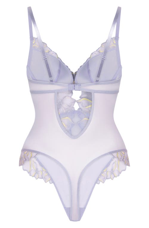 Hunkemoller Hunkemöller Lauren Lace & Mesh Bodysuit In Purple