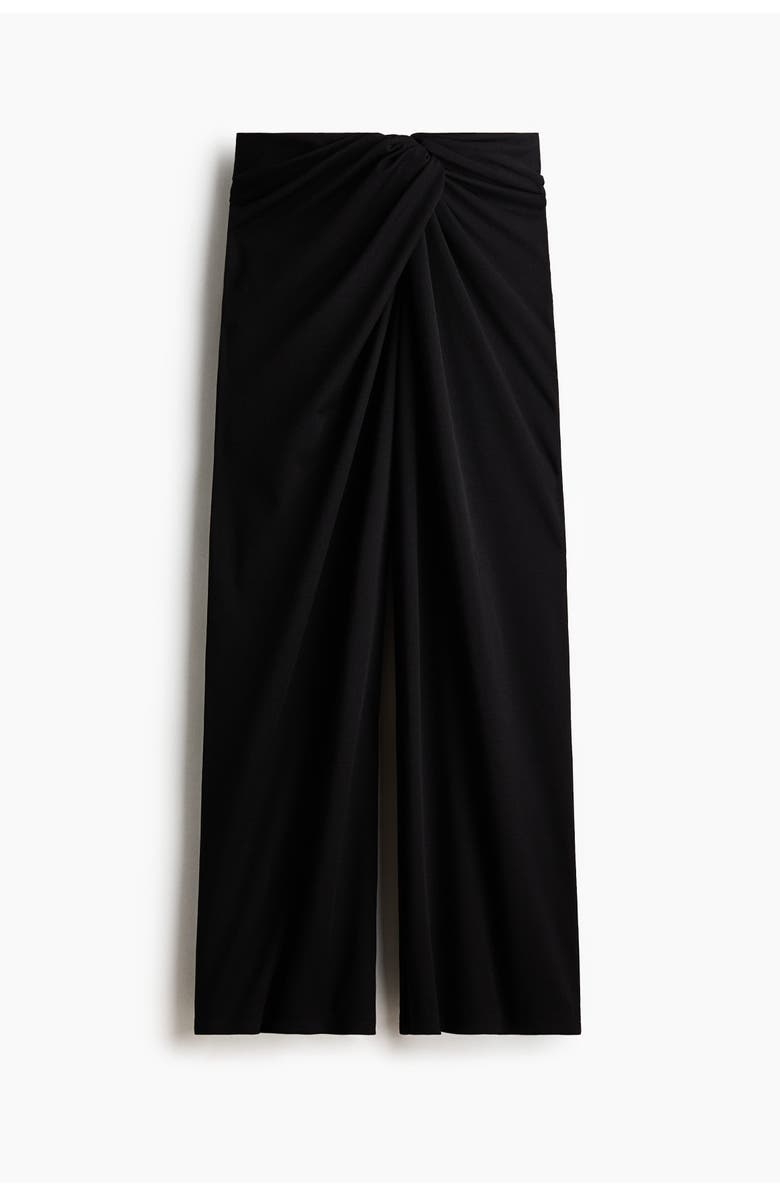 H&M Twisted-detail Trousers, Main, color, Black