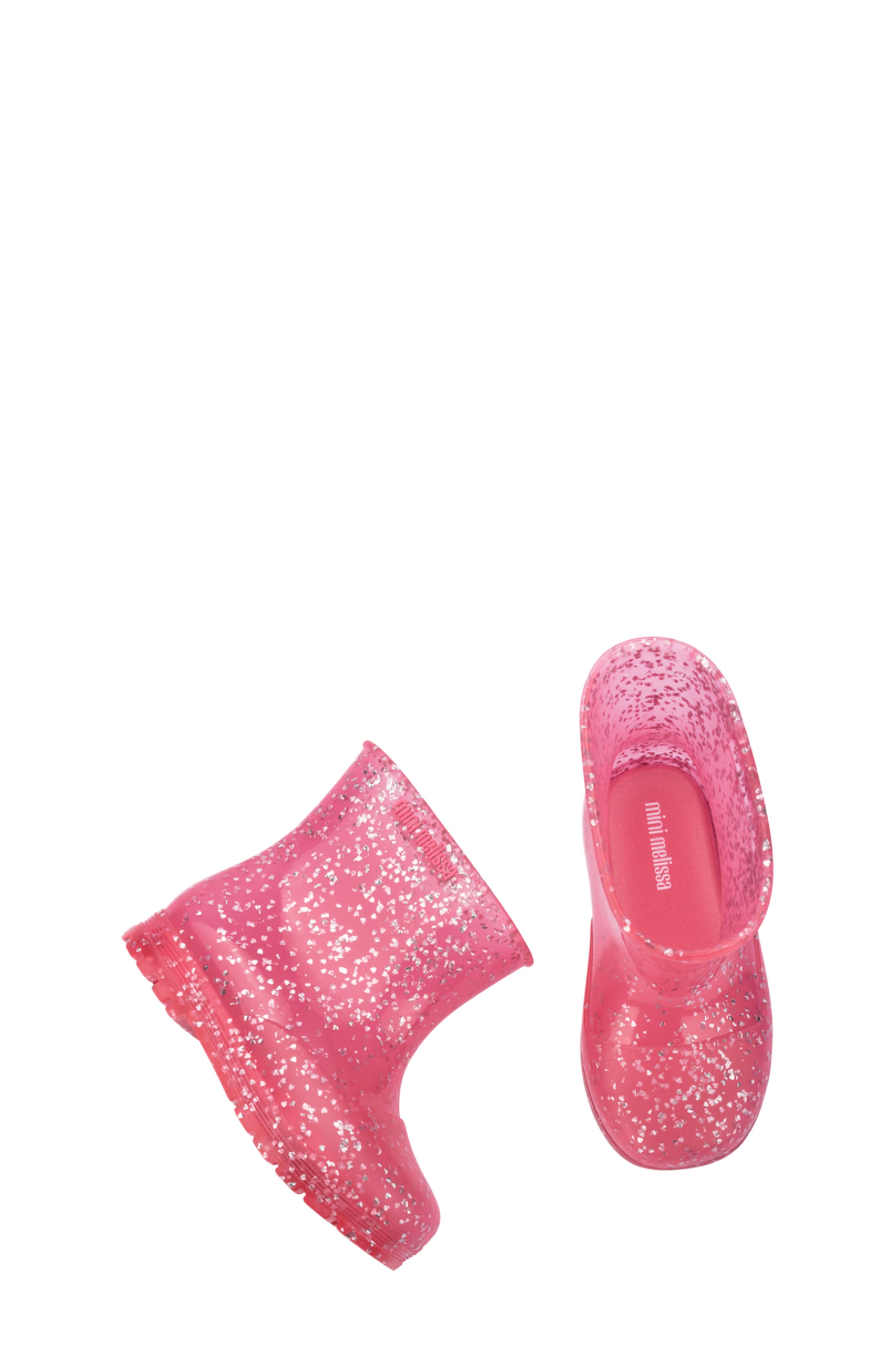 Kids' Welly Shiny Rain Boot, Alternate, color, GLITTER PINK