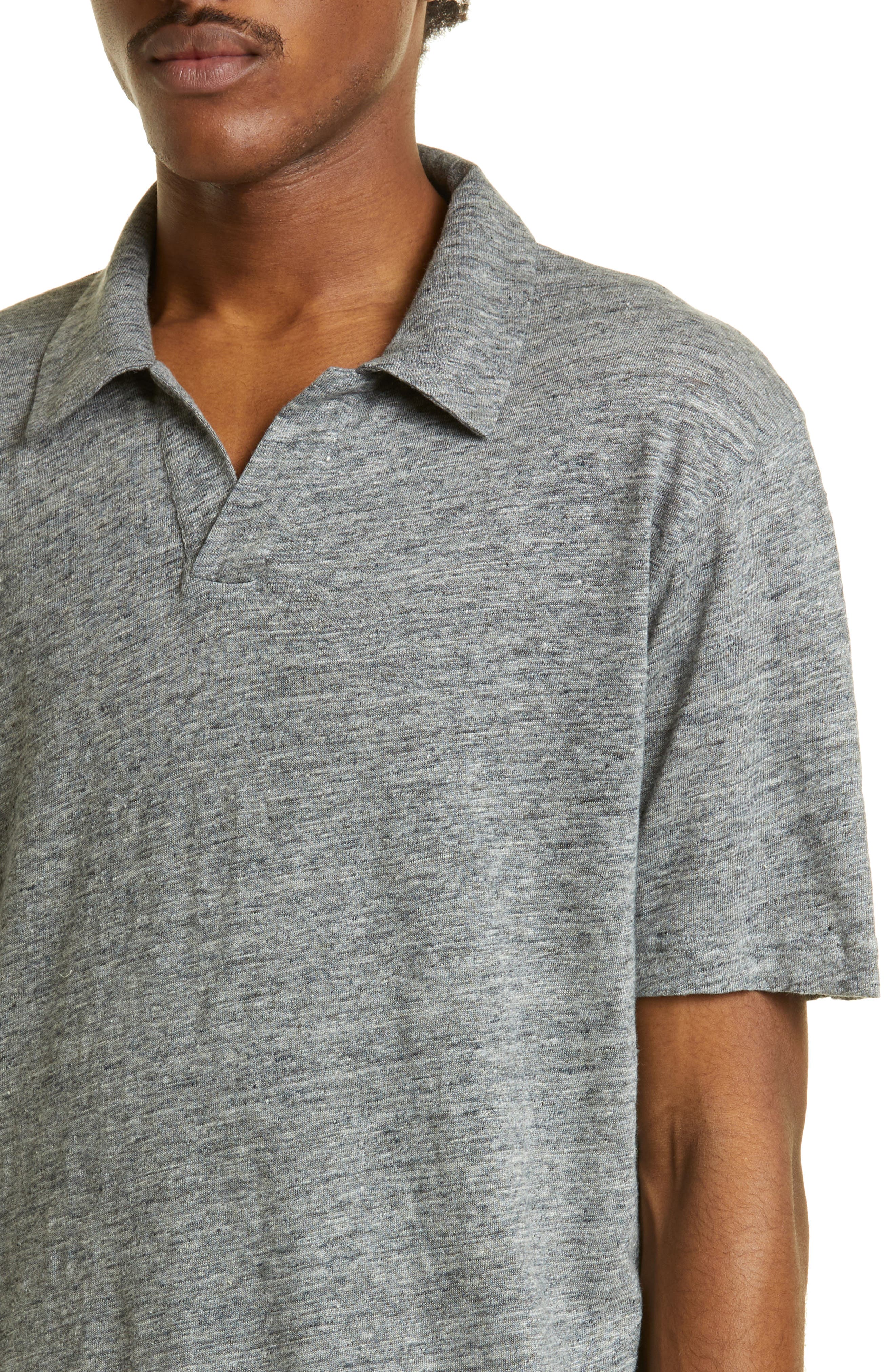 Sunspel Johnny Collar Short Sleeve Linen Polo (Men) | Nordstromrack