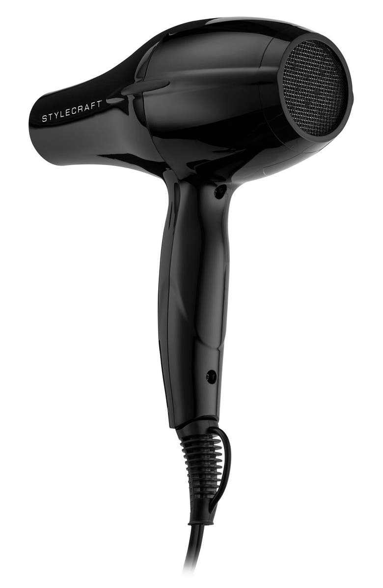 STYLECRAFT Stay-Temp Ionic Hair Dryer, Alternate, color, Black