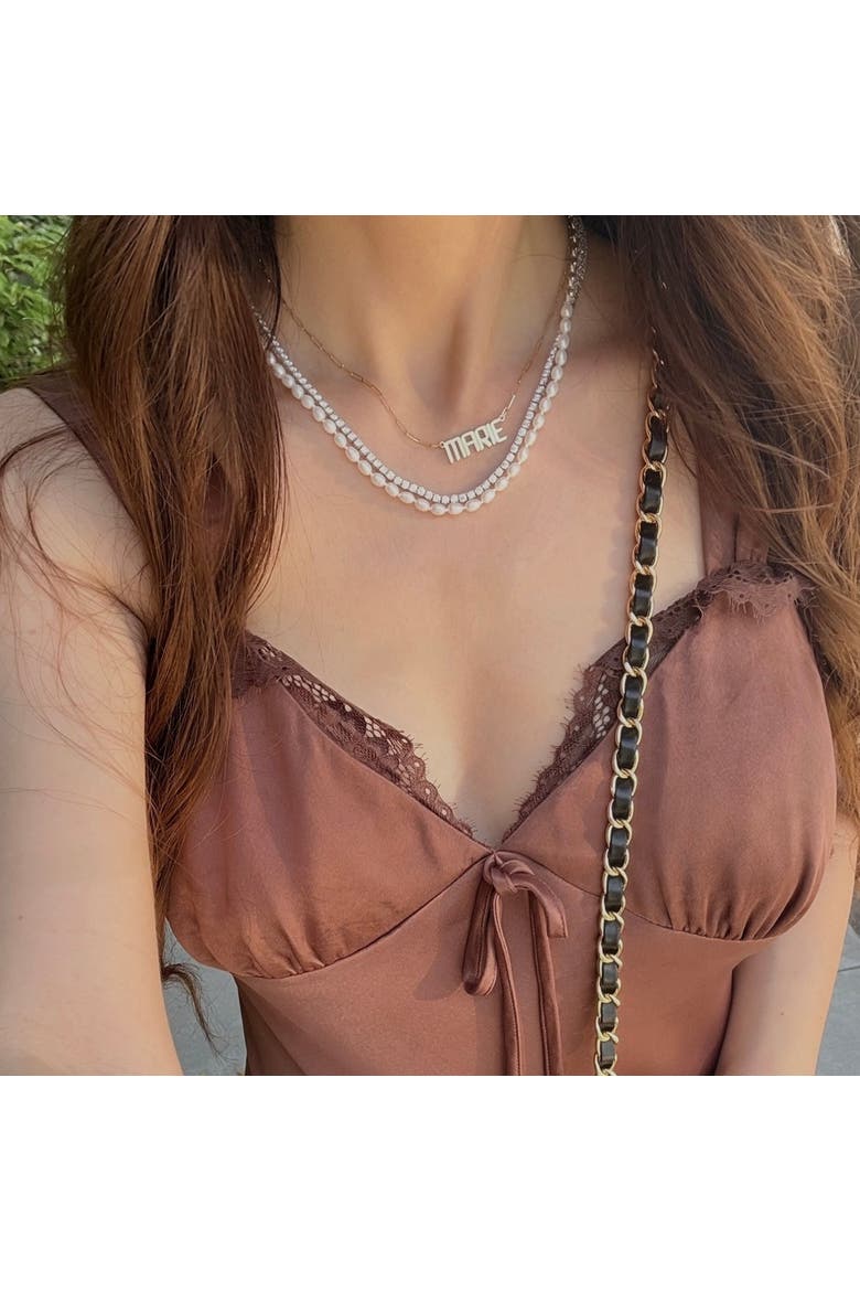 The Monaco Pearl Necklace, Alternate, color, White, Beige