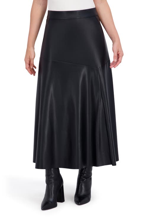 Supersoft Geo Stitch Faux Leather Maxi Skirt