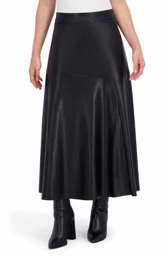 Ookie & Lala Supersoft Geo Stitch Faux Leather Maxi Skirt