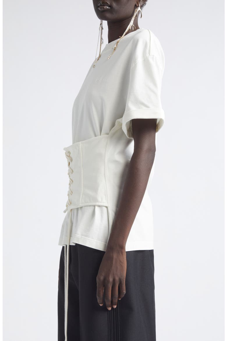 Cotton Jersey Corset T-Shirt, Alternate, color, LIGHT IVORY