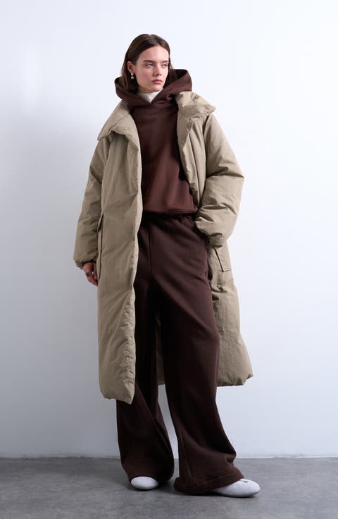 Longline Belted Puffer Jacket