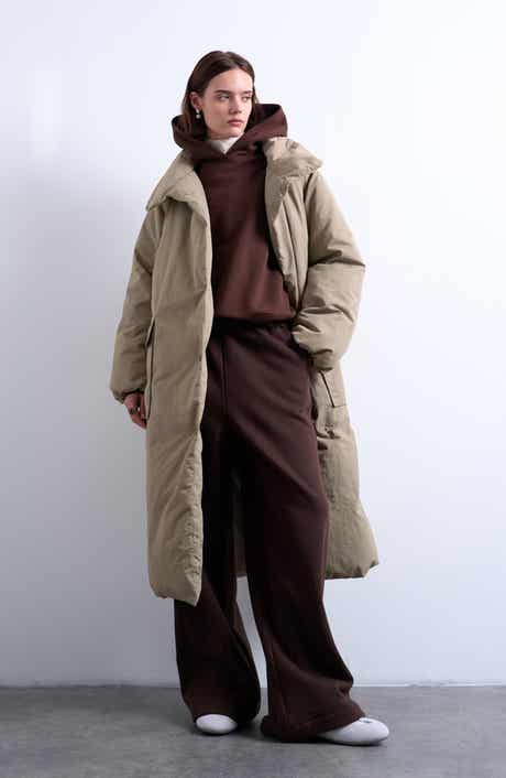 Topshop Longline Belted Puffer Jacket