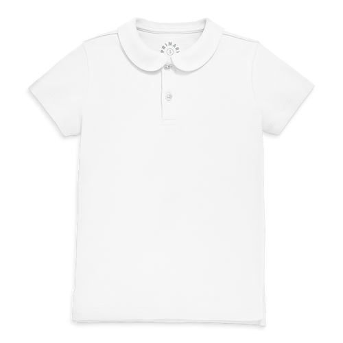 Primary Kids Short Sleeve Peter Pan Polo In White