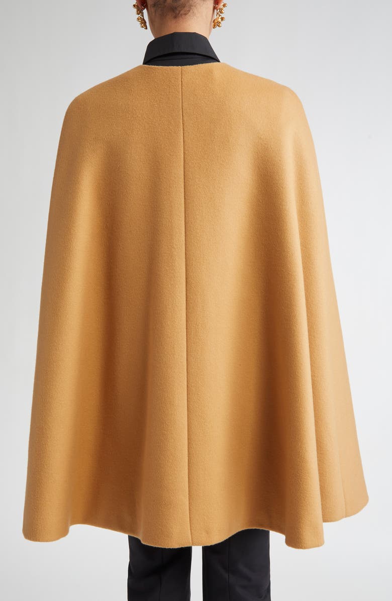 Carolina Herrera Button Front Wool Cape, Alternate, color, Tan