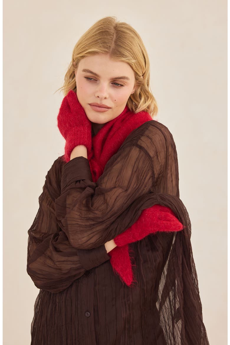 Oversized Alpaca Blend Triangle Scarf, Alternate, color, CRIMSON RED