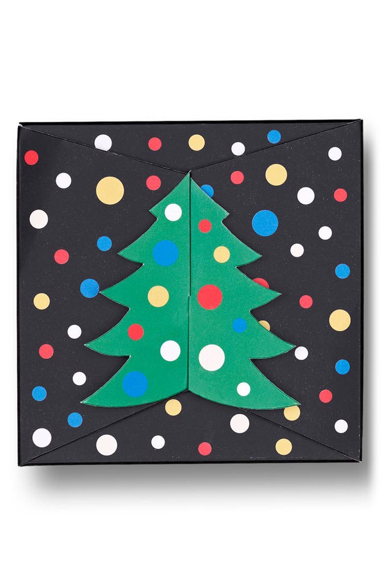 Happy Socks Assorted 2-Pack Holiday Crew Socks Gift Set, Alternate, color, Black