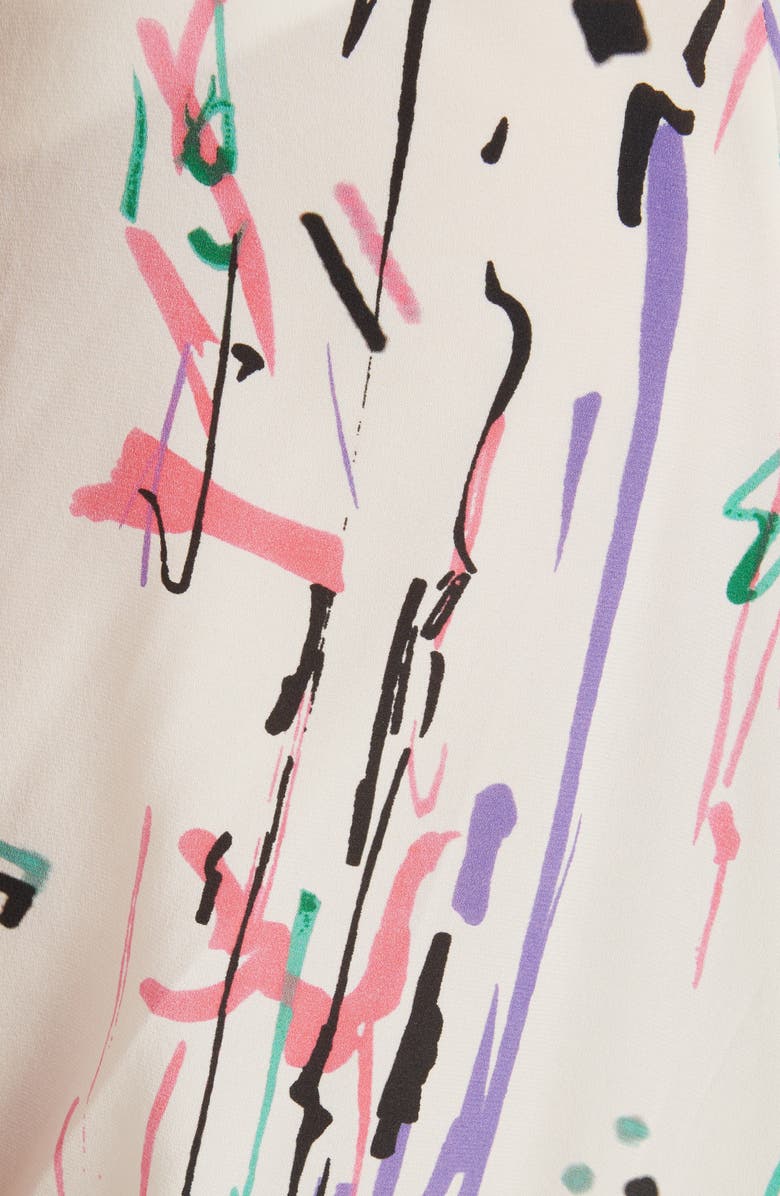 Isabel Marant Scribble Print Stretch Silk Skirt, Alternate, color,