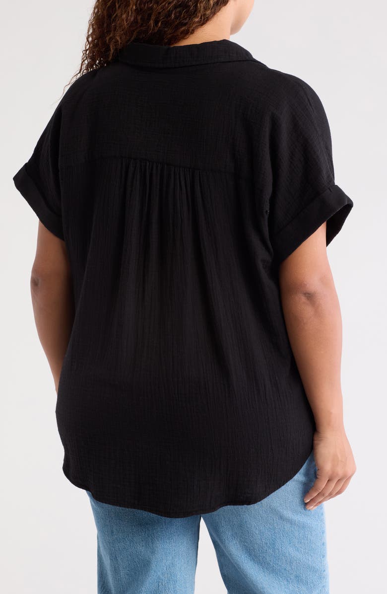 Caslon<sup>®</sup> Duo Gauze Camp Shirt, Alternate, color, 