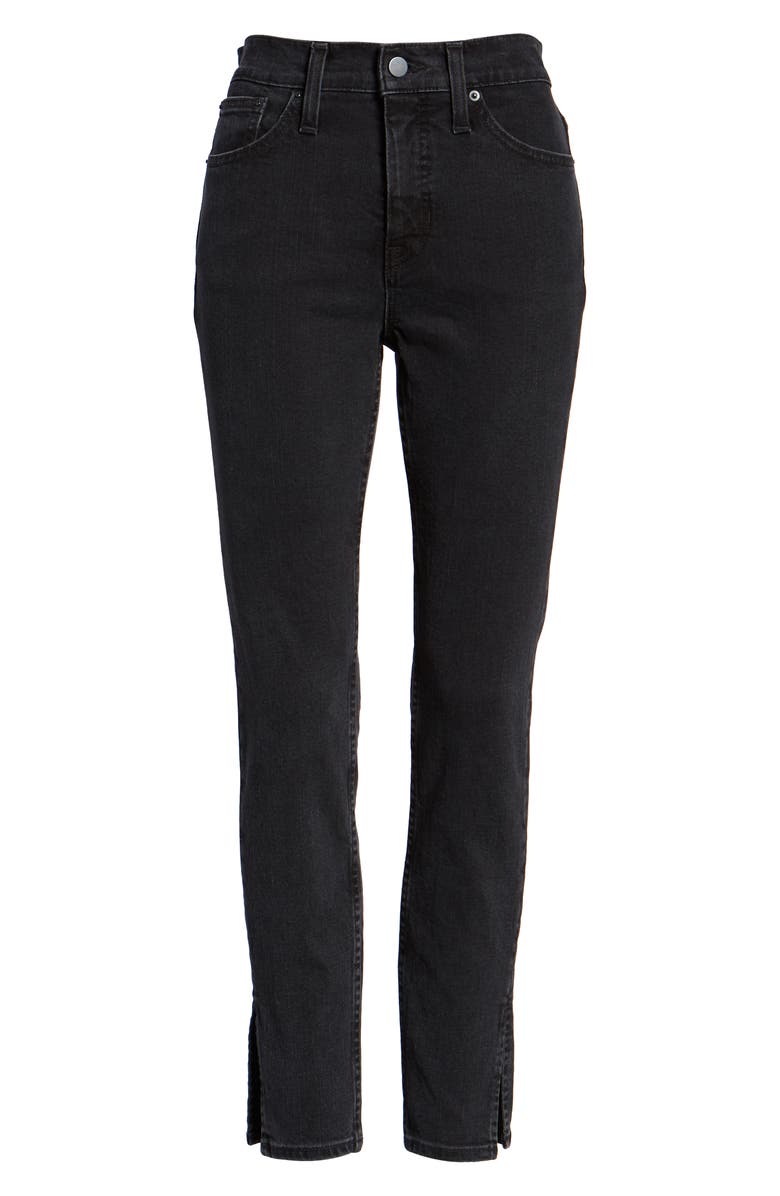 Something Navy Slit Hem Skinny Jeans, Alternate, color,
