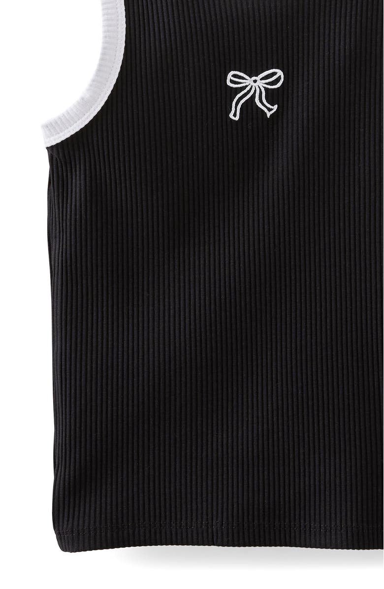 Cotton On Kids Kid's Fitted Essential Tank, Alternate, color, Black White Bow