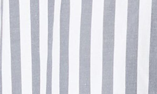 French Connection Thick Stripe Shirt In Light Grey/linen White