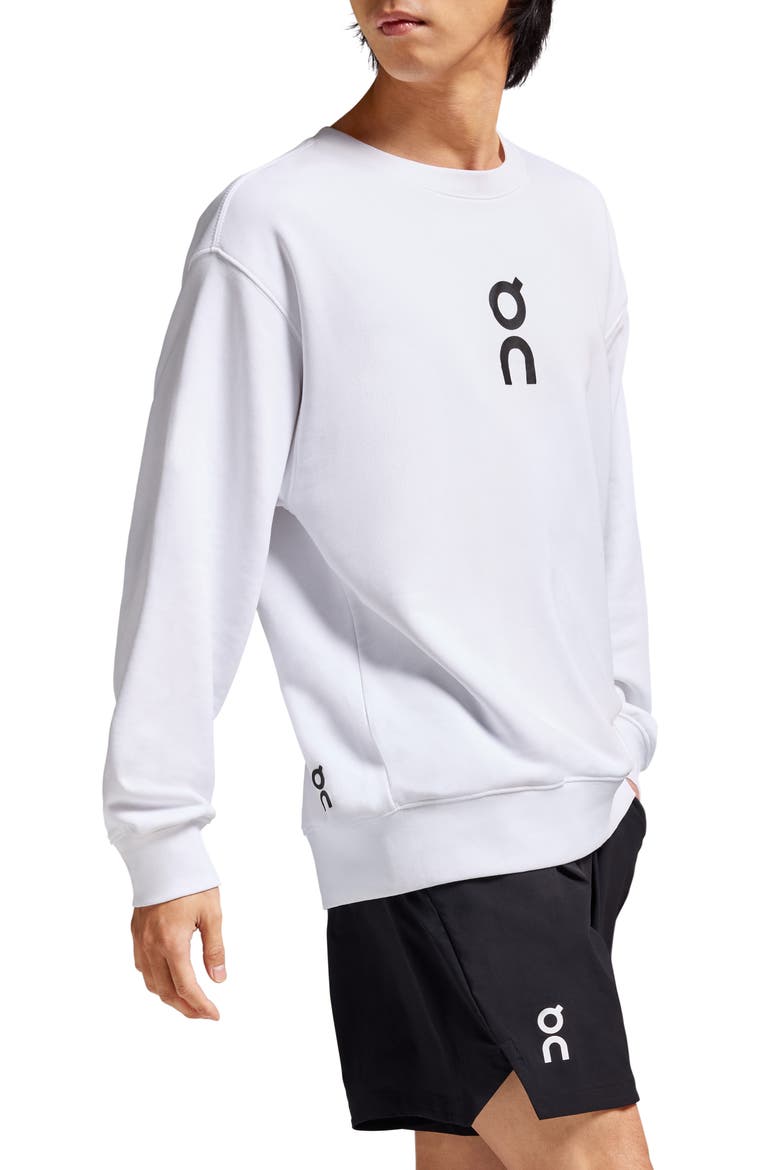 Club Crewneck Cotton Blend Sweatshirt, Alternate, color, WHITE