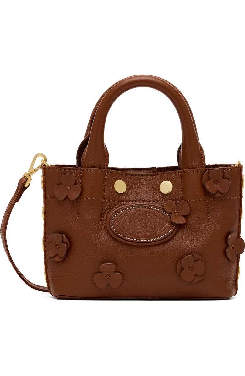 HAMMITT Mini Olympia Leather Tote, Main, color, Sienna Flora/ Brushed Gold