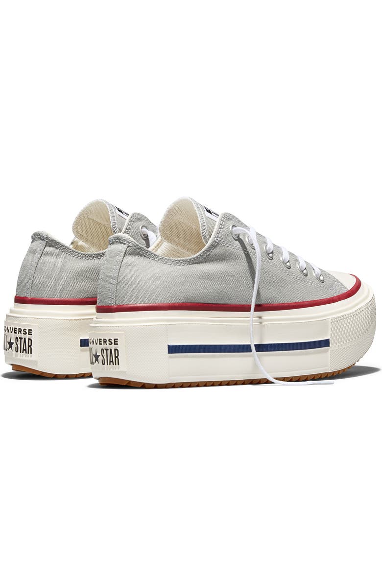 Converse Gender Inclusive Chuck Taylor All Star Lift Double Stack Low Top Platform Sneaker, Alternate, color, Grey Area/ Egret/ Garnet