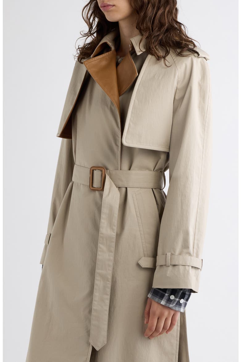Ormesa Cotton Trench Coat, Alternate, color, LIGHT BEIGE