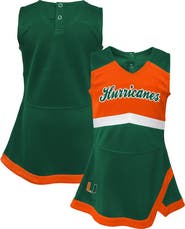 Outerstuff Girls Youth Green Miami Hurricanes Cheer Captain Jumper Dress