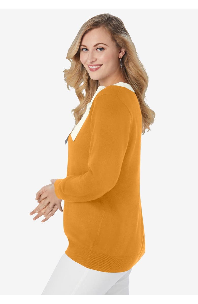 Jessica London Tie-Neck Sweater, Alternate, color, Black