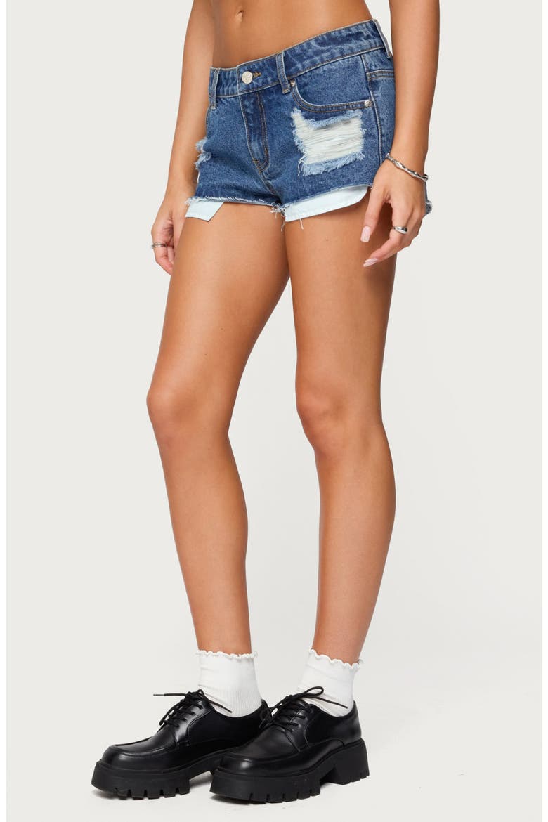 Devin Low Rise Micro Denim Cutoff Shorts, Alternate, color, BLUE-WASHED