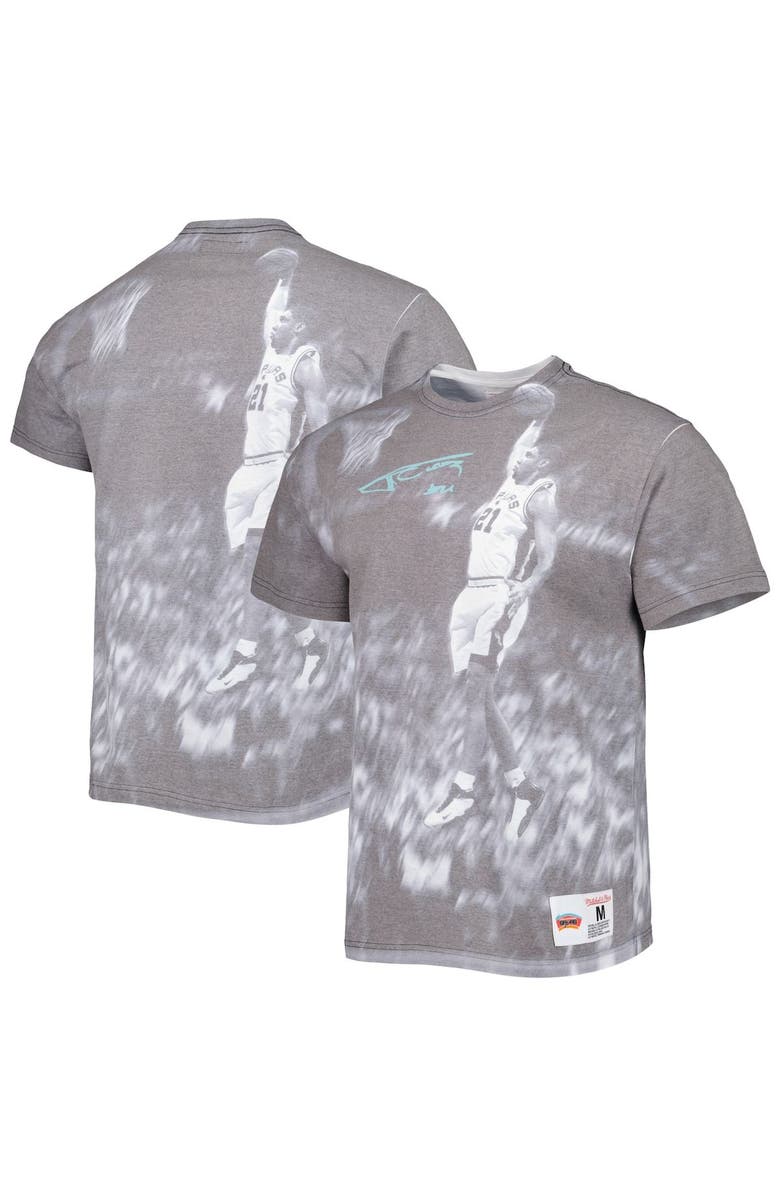 Mitchell & Ness Men's Mitchell & Ness Tim Duncan Heather Gray San Antonio Spurs Above The Rim T-Shirt, Main, color, 
