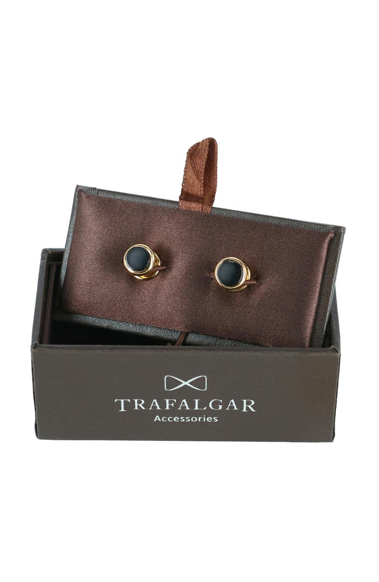 Trafalgar Sutton Tuxedo Stud Set Genuine Onyx, Alternate, color, 24K Gold With Genuine Onyx
