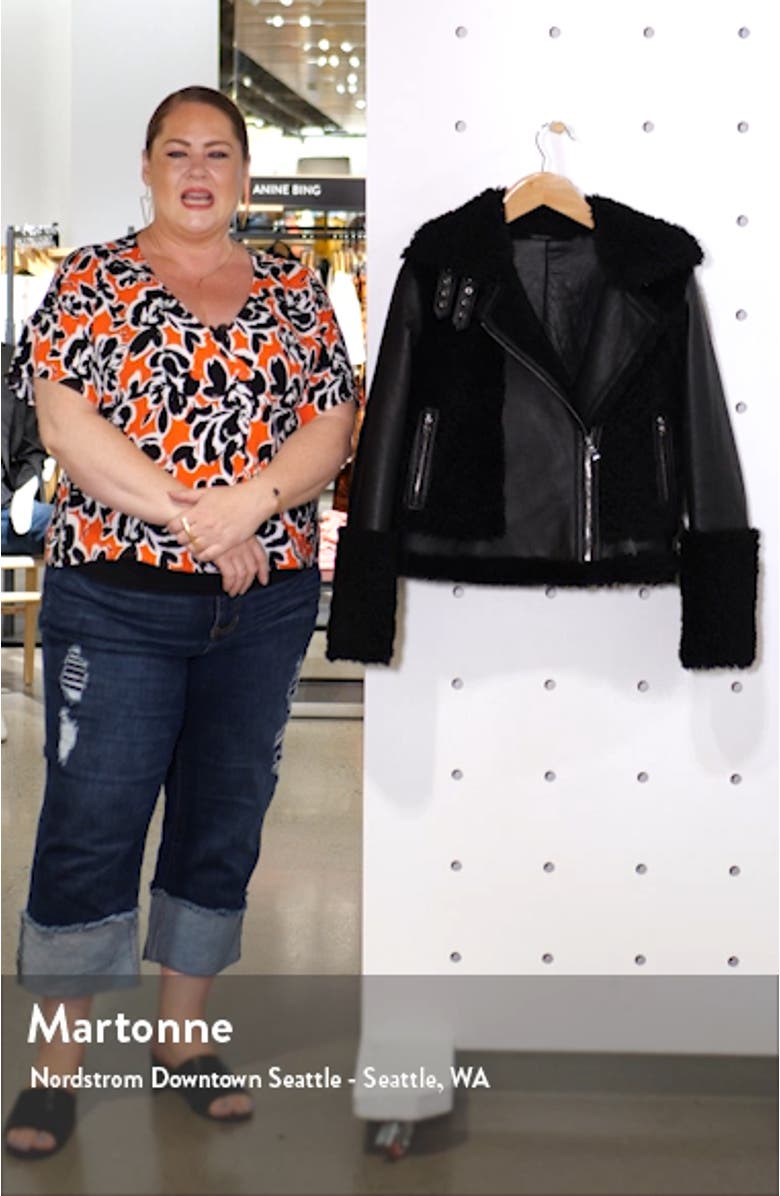 Soul Reversible Genuine Shearling Moto Jacket, sales video thumbnail