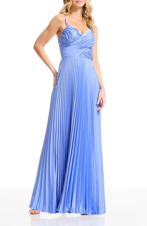 Aspen Pleated Satin Gown