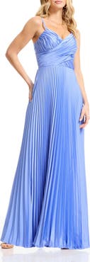 Dress the Population Pleated Satin Gown