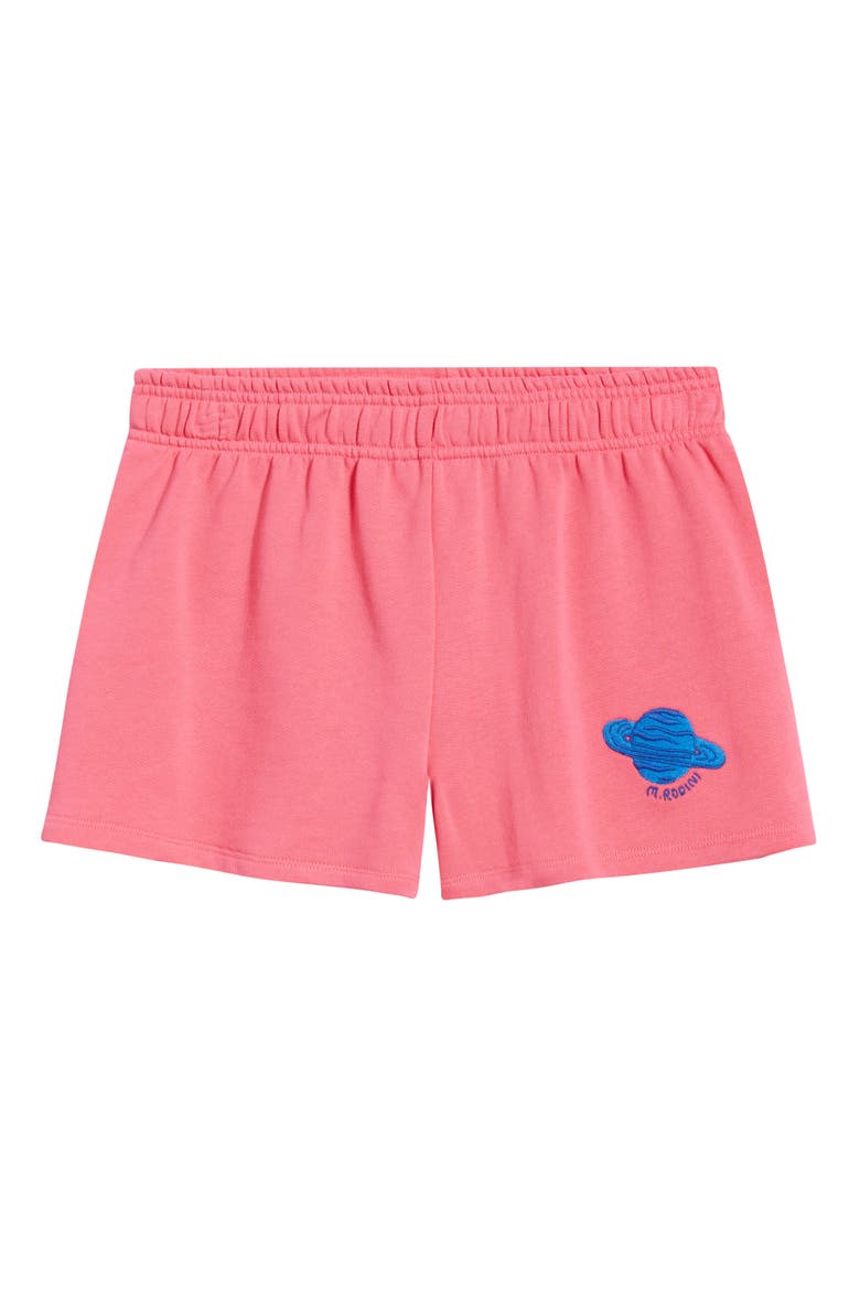 Kids' Planet Embroidered Organic Cotton Sweat Shorts, Main, color, PINK