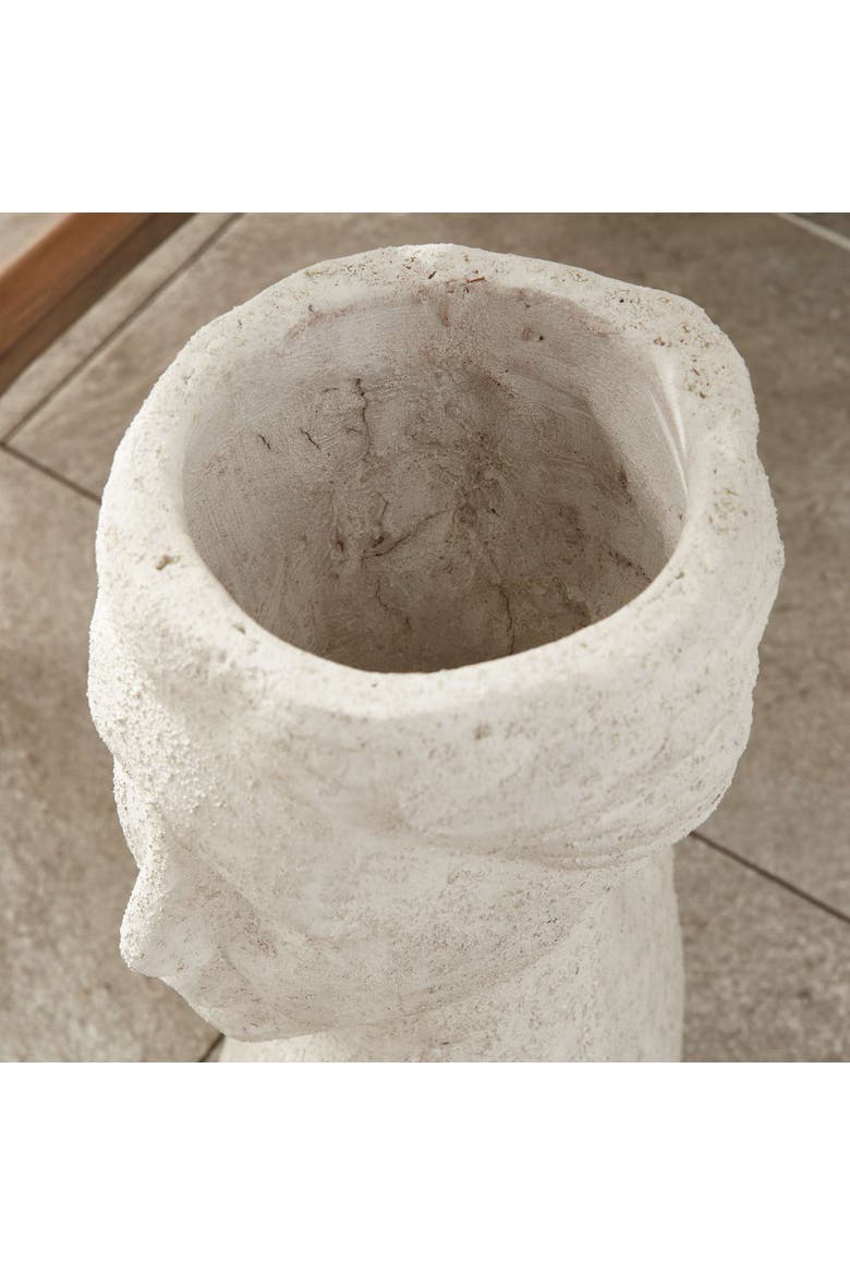 Weathered Garden Female Bust Planter, Alternate, color, White