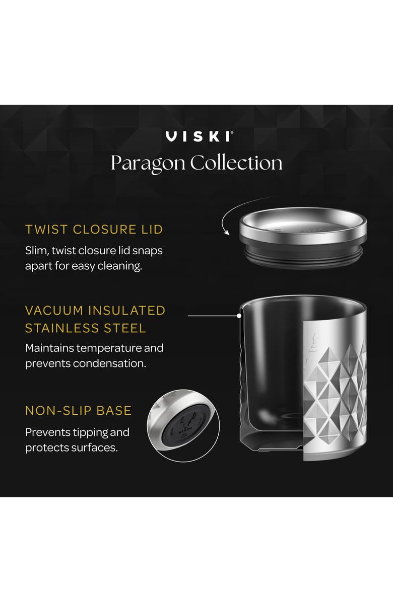 Viski Paragon Stainless Steel Rocks Tumbler, Alternate, color, Obsidian