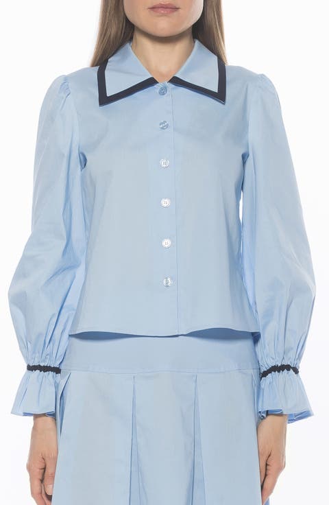Shannan Tipped Collar Button-Up Shirt