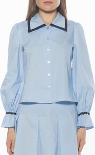 Alexia Admor Shannan Tipped Collar Button-Up Shirt