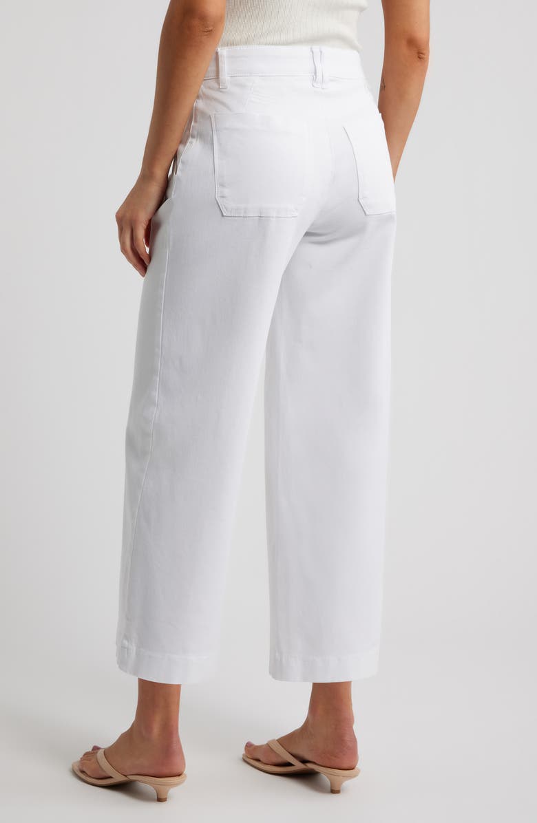 Wit 
Wisdom Wyatt Skyrise Crop Wide Leg Twill Pants, Alternate, color, Optic White