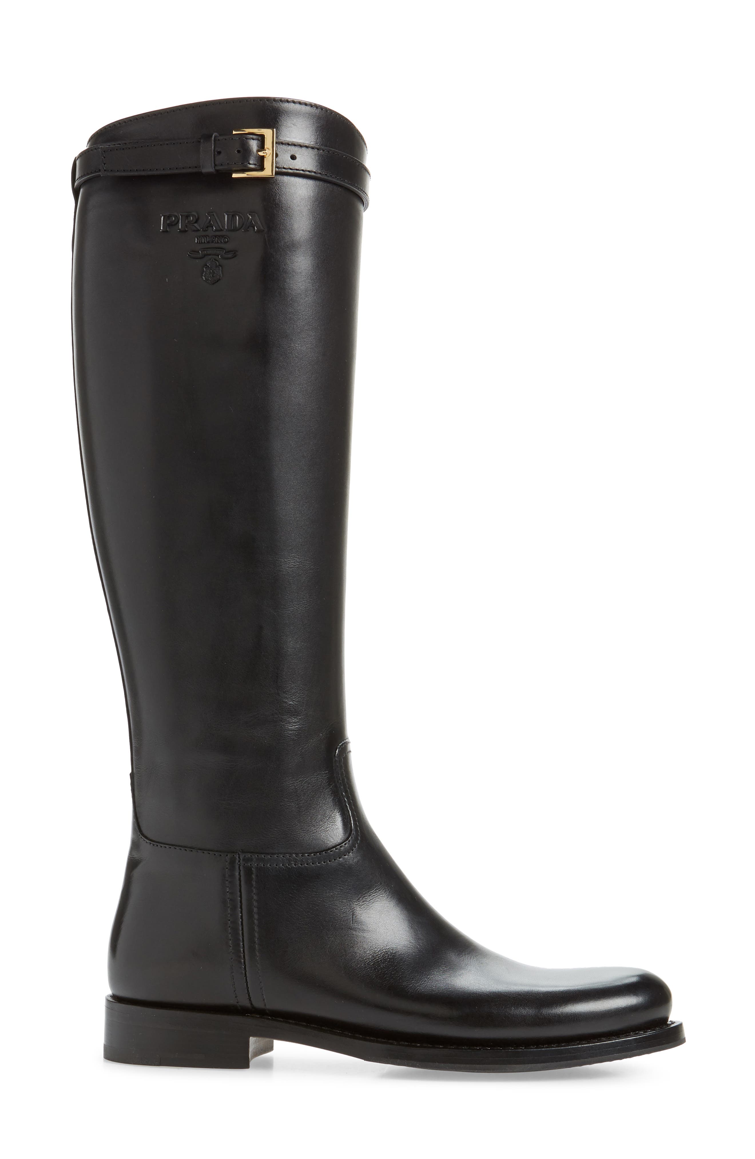 Prada Knee High Riding Boot, Alternate, color, 