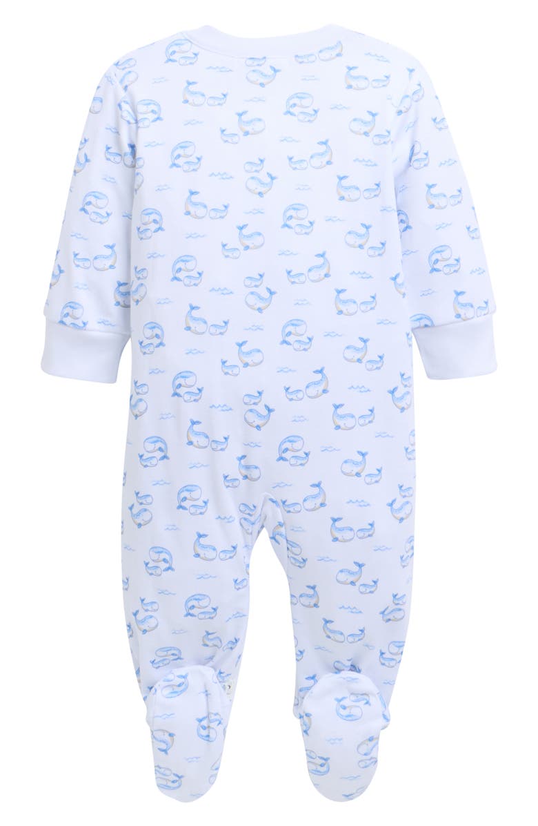 Kissy Kissy Print Pima Cotton Footie, Alternate, color, Blue