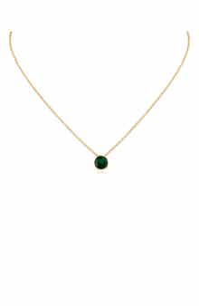 Bezel Birthstone Cubic Zirconia Pendant Necklace