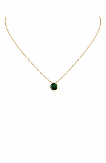 Bezel Birthstone Cubic Zirconia Pendant Necklace