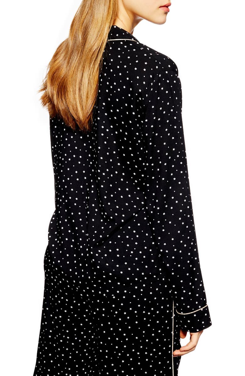 Topshop Star Print Pajama Shirt, Alternate, color, 